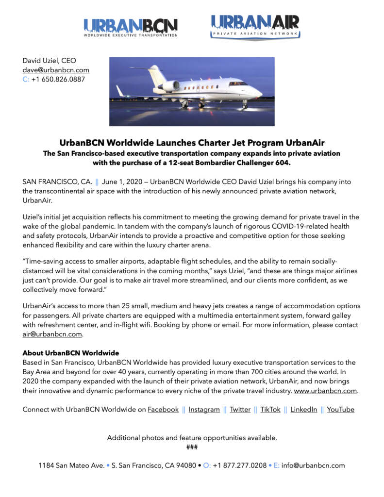 UrbanAir Official Press Release / Announcement