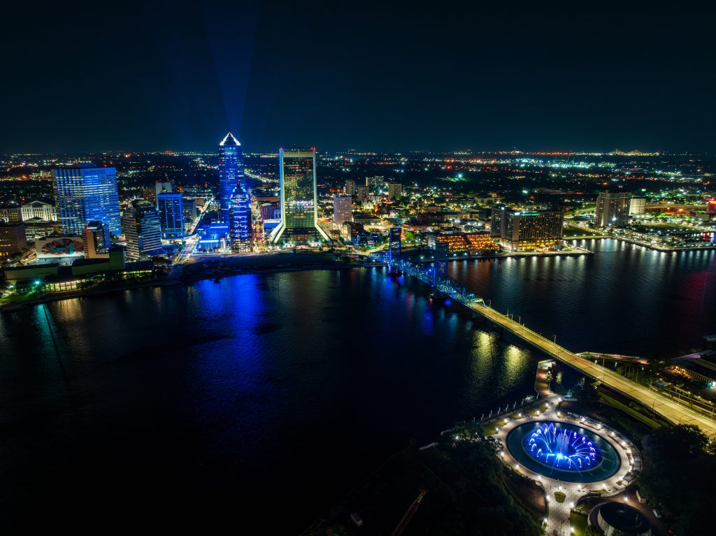 aerial view of jacksonville skyline view at night 2024 12 05 20 00 56 utc